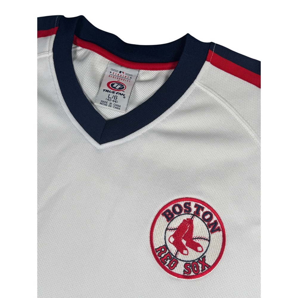Men's Boston Red Sox‎ True Fan MLB Baseball Jersey L/G White Red Blue
